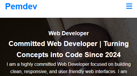 PEM Dev - Previous Portfolio Website